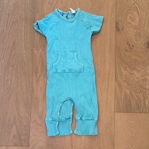 Kate Quinn Teal Ribbed Baby Outfit